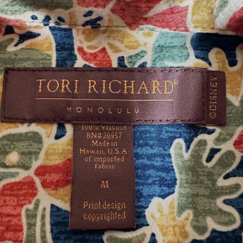 Disney Tori Richard Hawaiian Shirt Men Size M Short Sleeve Made in USA RARE EUC - Picture 4 of 9
